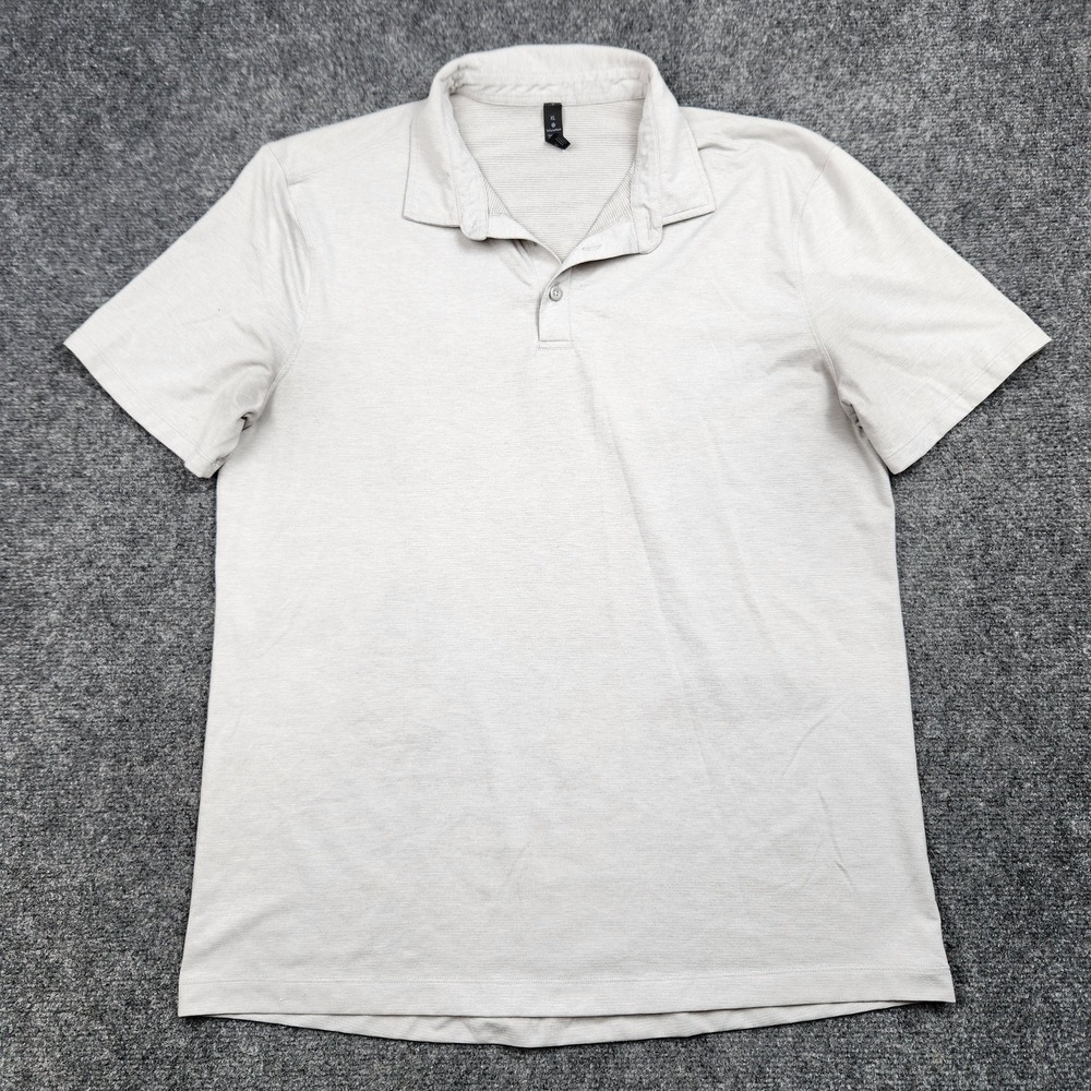 Lululemon Polo Shirt Mens XL Gray‎ Short Sleeve Athletic Golf Performance Top